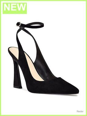 Womens Slingback High Heel Pumps Pointed Toe Ankle Strap Wedding Heels Faux